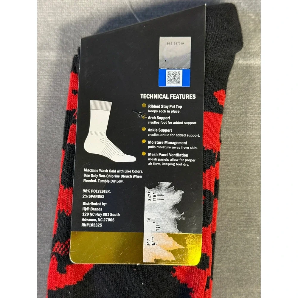Topsox Cincinnati Bearcats‎ Fierce Dress Crew Socks Red Black Animal Print NWT